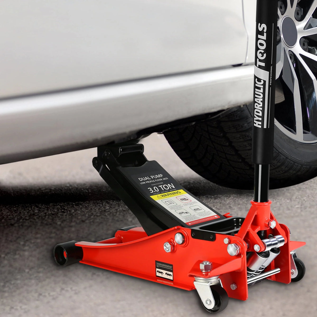 DSstyles 3 Ton Hydraulic Floor Jack Dual Pump 6600 Lb Capacity Lifting Range 3.3-18.5 Low Profile Service Jack for Quickly Car Lift
