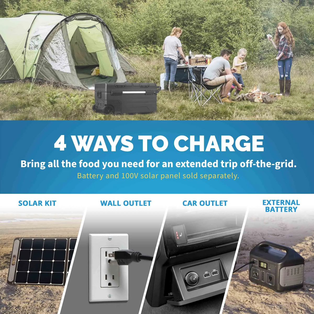 NewAir 12V/24V DC Portable 80 Qt. Electric Car Camping Cooler
