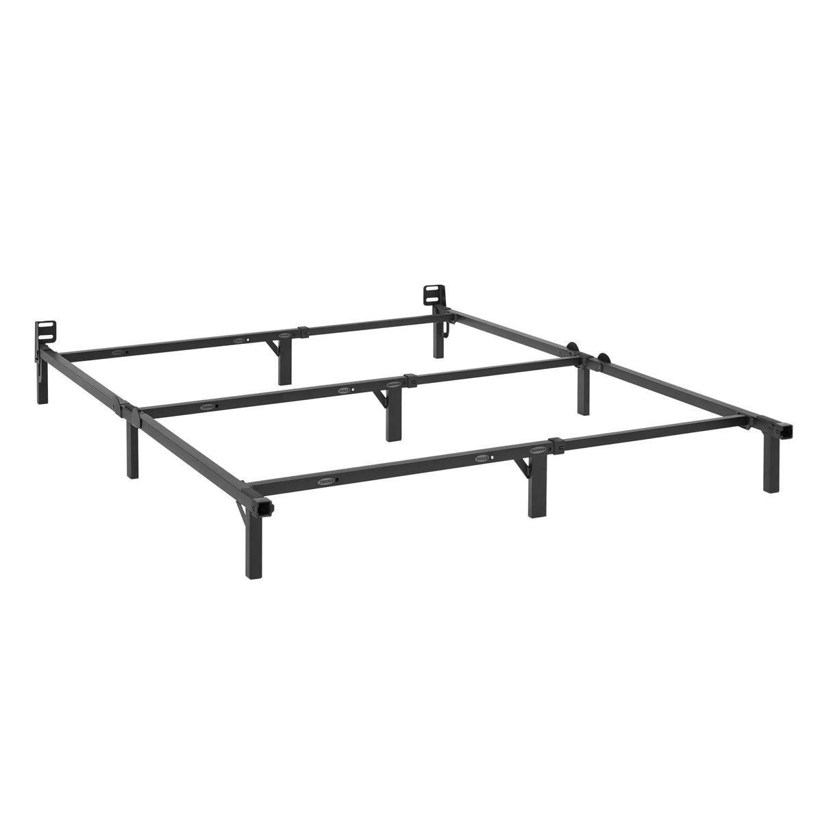 Mainstays 7 Adjustable Metal Bed Frame， Black， Adjusts Twin - Queen