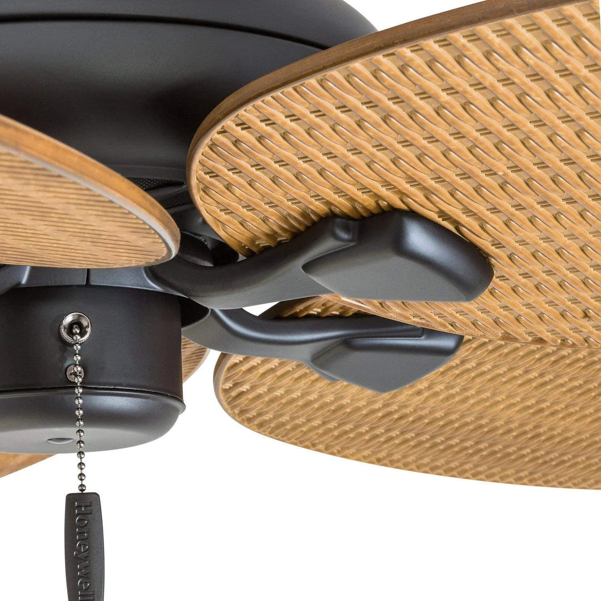 Honeywell Palm Valley 52 Bronze Tropical Ceiling Fan with 5 Palm Blades, 4 Arm Light Kit, Pull Chains & Reverse Airflow