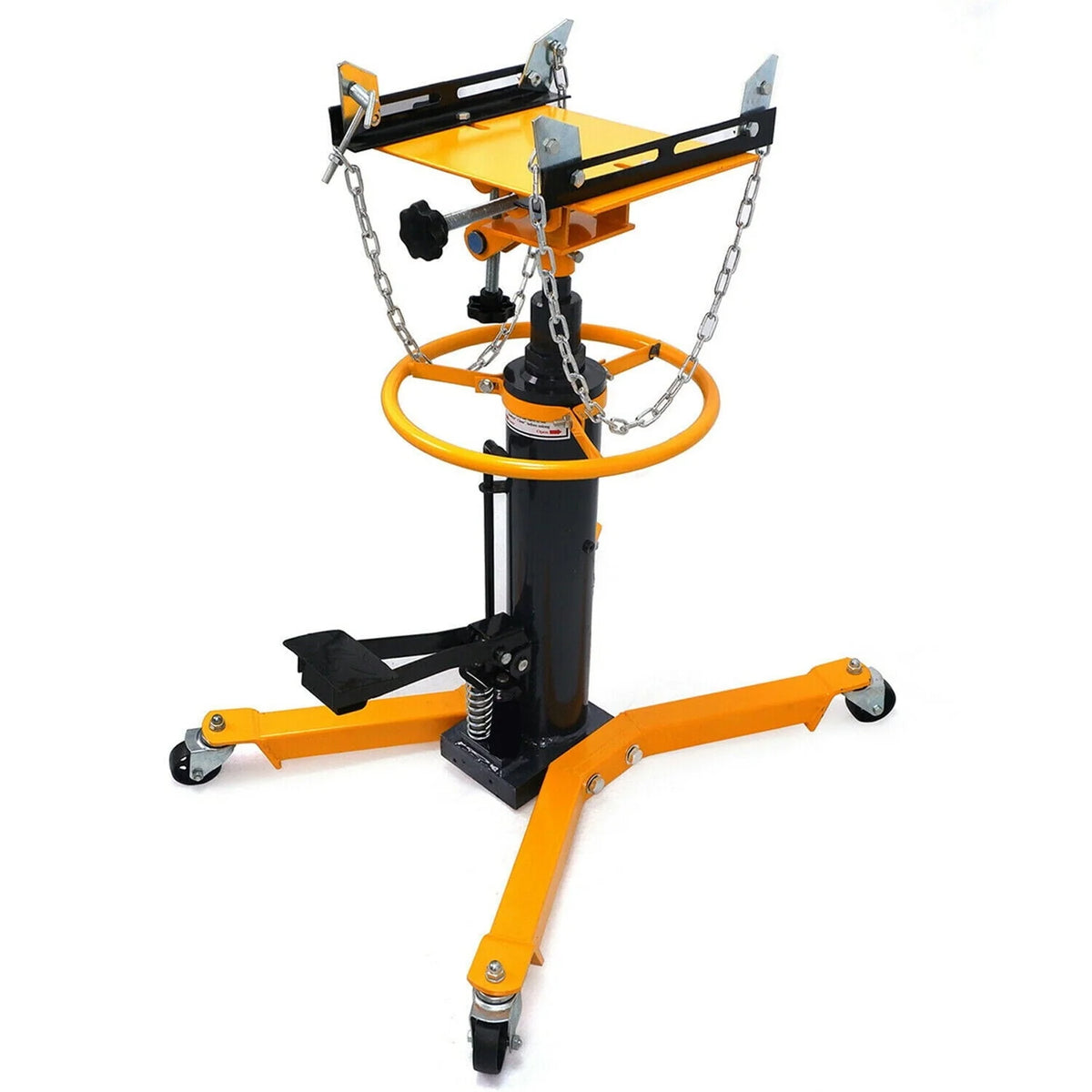 JSTUOKE 1660 Pounds Hydraulic Car Transmission Jack Vertical Lift with 360° Swivel Wheel Pedal ,Yellow,33-70(0.5Ton)