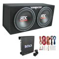 MTX TNE212D 12 1200W Dual Loaded Car Subwoofer and Boss 1100W Amplifier w/ Kit