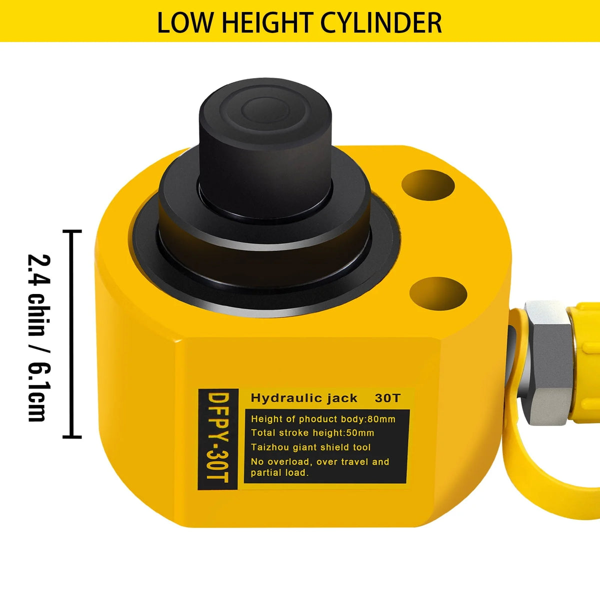 VEVOR Hydraulic Cylinder Jack, Hollow Ram Jack 30 Ton 2(50mm)Stroke Durable 10000 Psi Single Acting