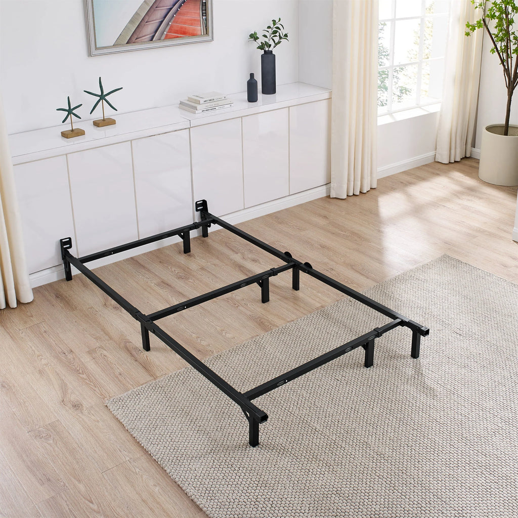 Mainstays 7 Adjustable Metal Bed Frame， Black， Adjusts Twin - Queen