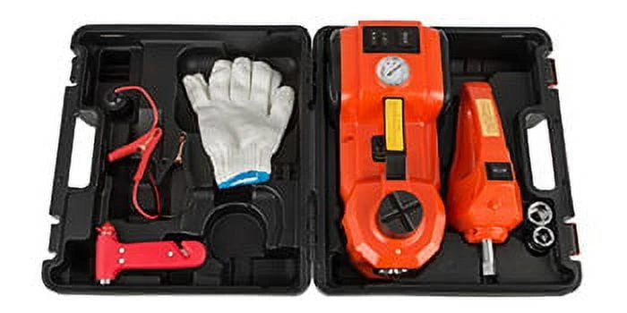 SKYSHALO Electric Car Jack, Electric Hydraulic Jack 3 Ton(6600 lbs) with Tire Inflator Pump and Electric Wrench, DC 12V Car Floor Jack Electric Jack Lift for an Emergency Tire Change