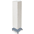 Azar Displays 701465-WHT White Four-Sided Pegboard Tower Floor Display on Revolving Wheeled Base. Spinner Rack Stand. Panel Size: 14W x 60H