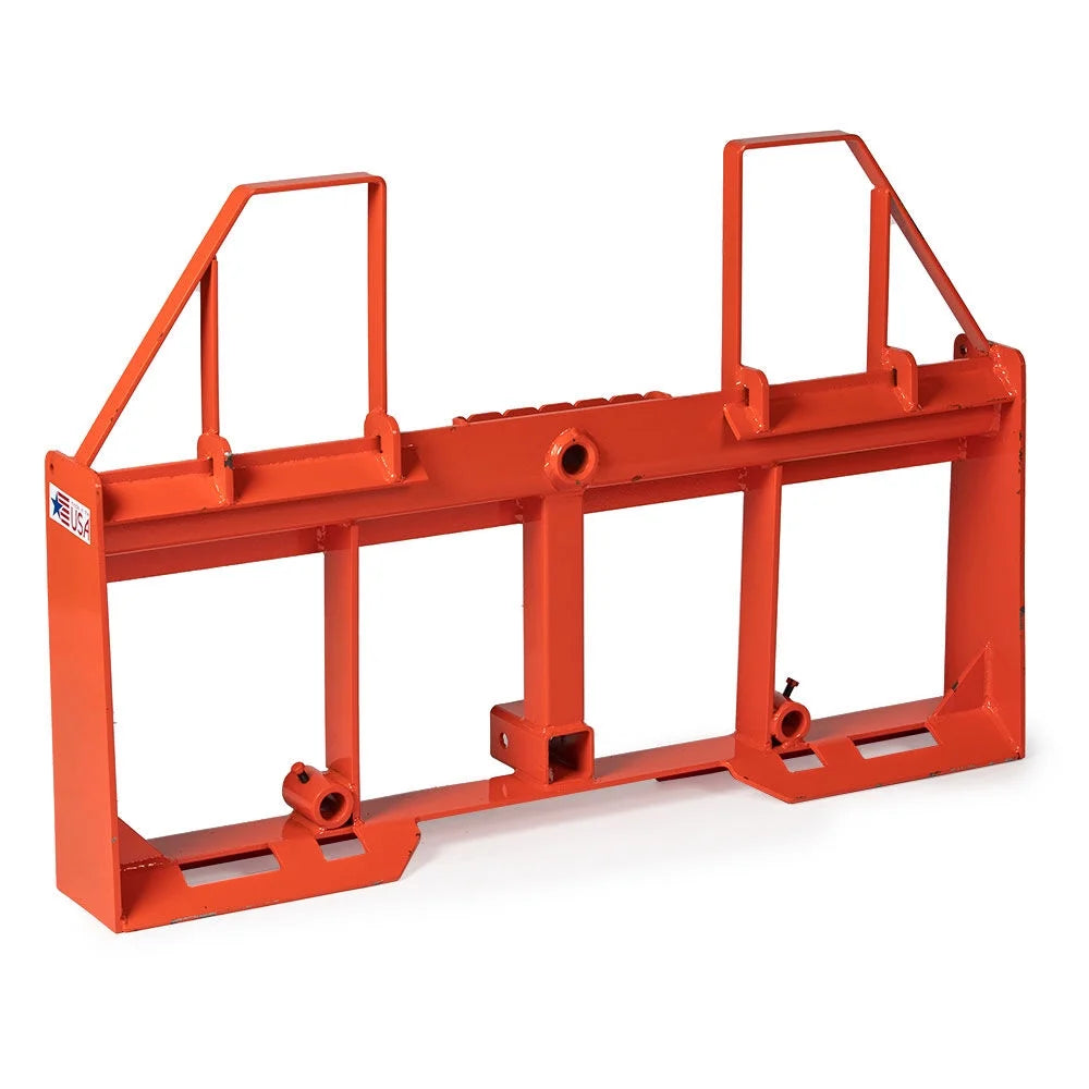 Titan Attachments UA USA Made Orange Step-Through Pallet Fork Frame Attachment, Rated 4,000 LB, Quick Tach Mounting