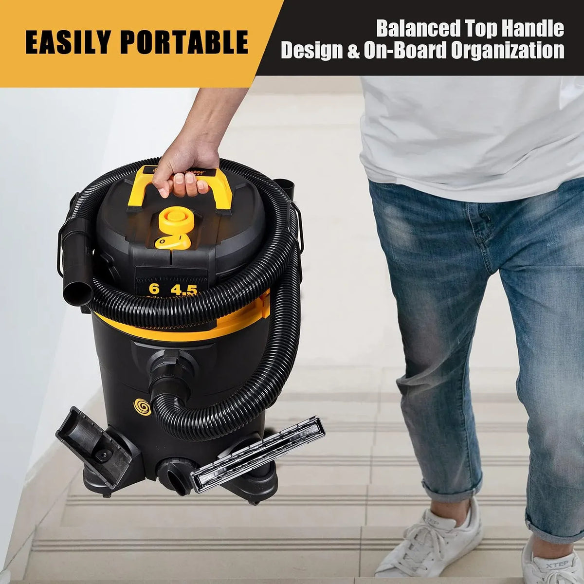 Vacmaster Professional 6 Gallon 4.5 Peak HP Wet/Dry Vacuum with Self-Cleaning Filter System - VDK611PF 0201