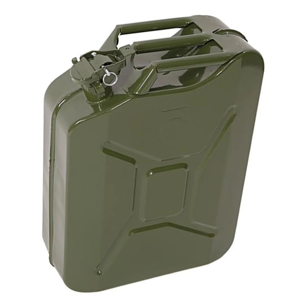 Fuel Can, 20L 0.6mm Fuel Can, Portable Steel Oil Can, Petrol Diesel Storage Can For Fuels Gasoline, ArmyGreen