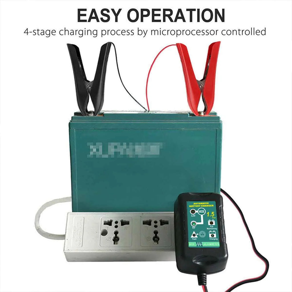 3 Packs Battery Charger Maintainer Trickle 6V 12V 1.5A Car Automatic Motorcycle