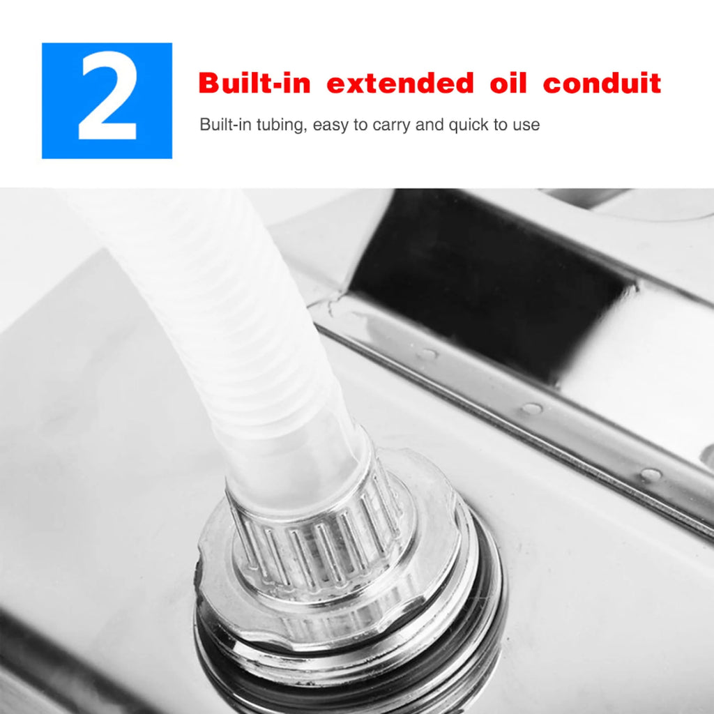 EUBUY 304 Stainless Steel Jerry Can Car Canister Holder Storage Tank with 3 Handles for Water Petrol Oil Water Alcohol 20L