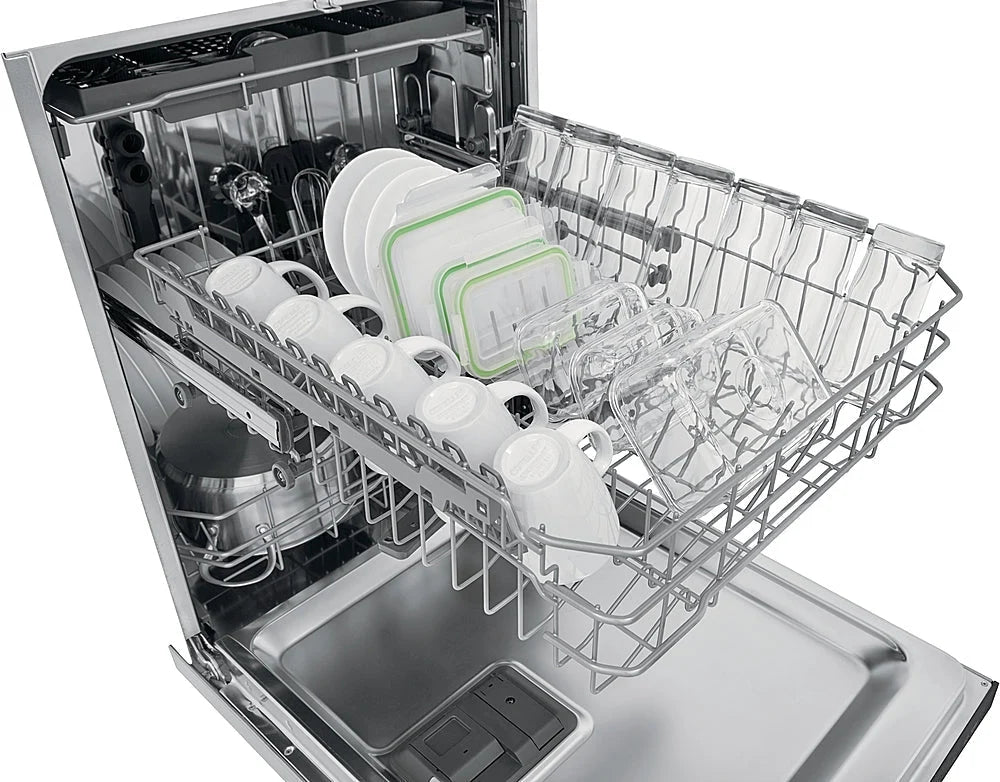 Frigidaire - 24 Top Control Built-In Dishwasher with Stainless Steel Tub, 3rd Rack, 49 dBA - Stainless steel