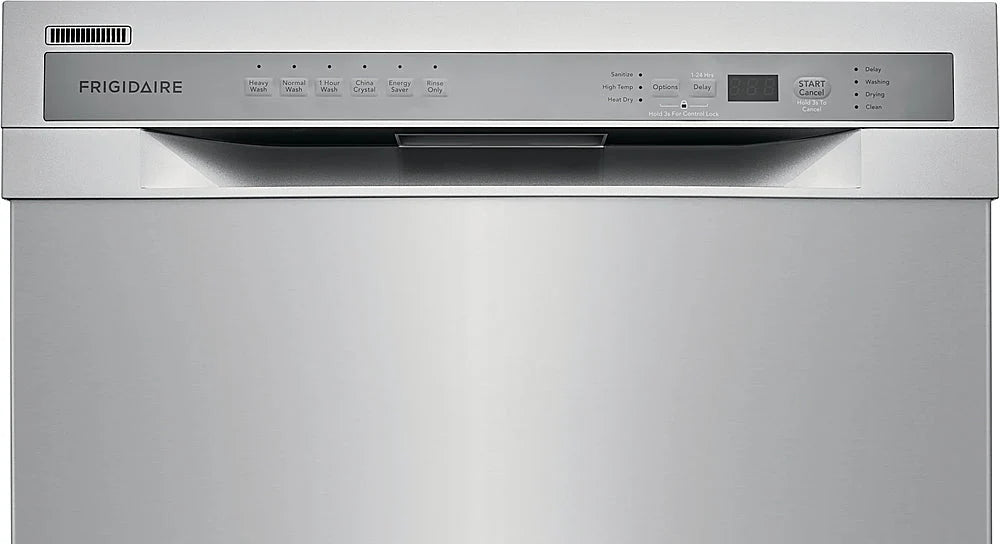 Frigidaire - 24 Compact Front Control Built-In Dishwasher with Stainless Steel Tub, 52 dBA - Stainless steel