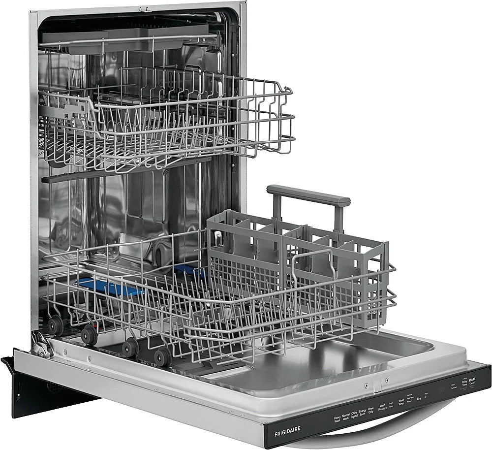 Frigidaire - 24 Top Control Built-In Dishwasher with Stainless Steel Tub, 3rd Rack, 49 dBA - Stainless steel