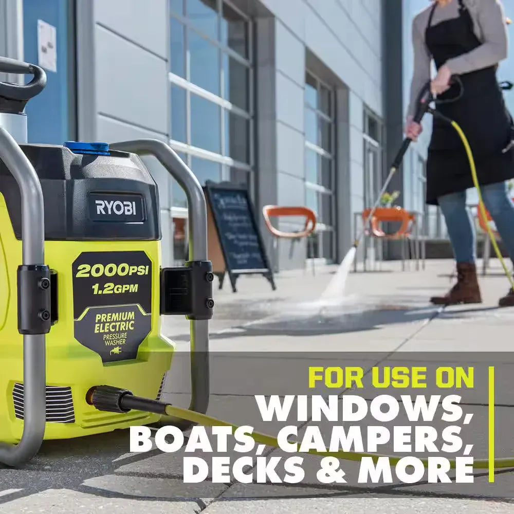 2000 PSI 1.2 GPM Cold Water Electric Pressure Washer with Surface Cleaner