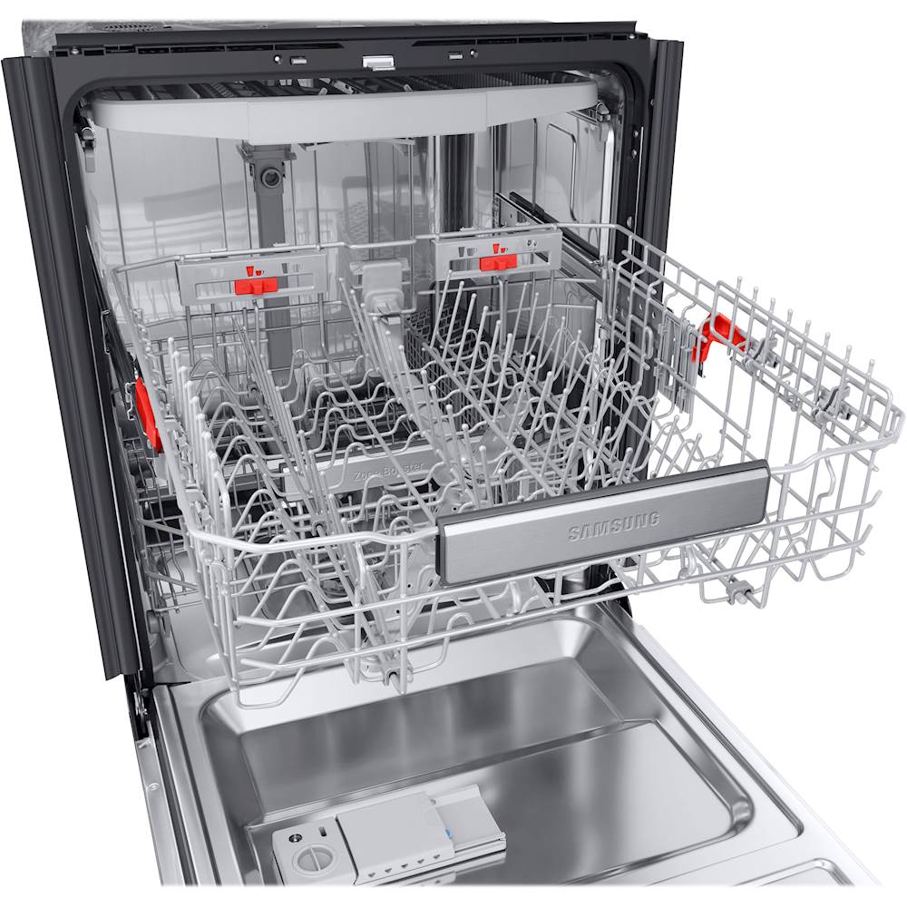 Samsung - Linear Wash 24 Top Control Built-In Dishwasher with AutoRelease Dry, 39 dBA - Stainless steel