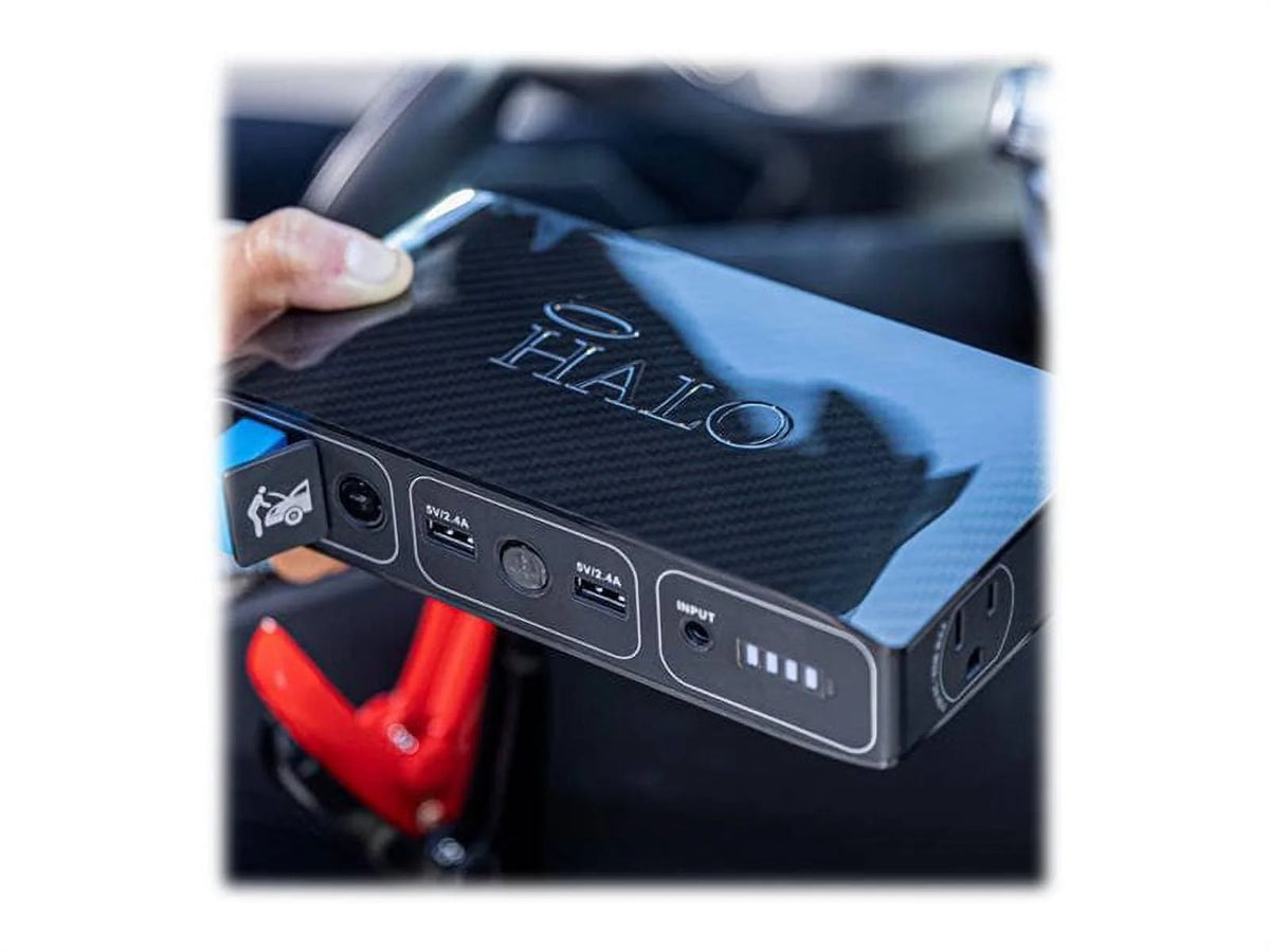 Halo Bolt 58830 Mwh Portable Phone Laptop Charger Car Jump Starter with AC Outlet - Black Graphite