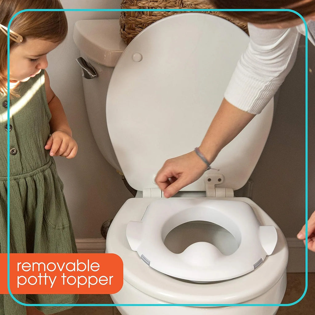 Summer My Size Potty Lights and Songs Transitions, White â?Realistic Potty Training Toilet with Interactive Handle that Plays Music for Kids, Removable Potty Topper/Pot, Wipe Compartment, Splash Guard
