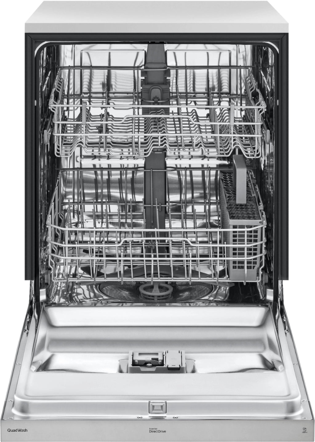 LG - 24 Front-Control Built-In Dishwasher with Stainless Steel Tub, QuadWash, 50 dBa - Stainless steel