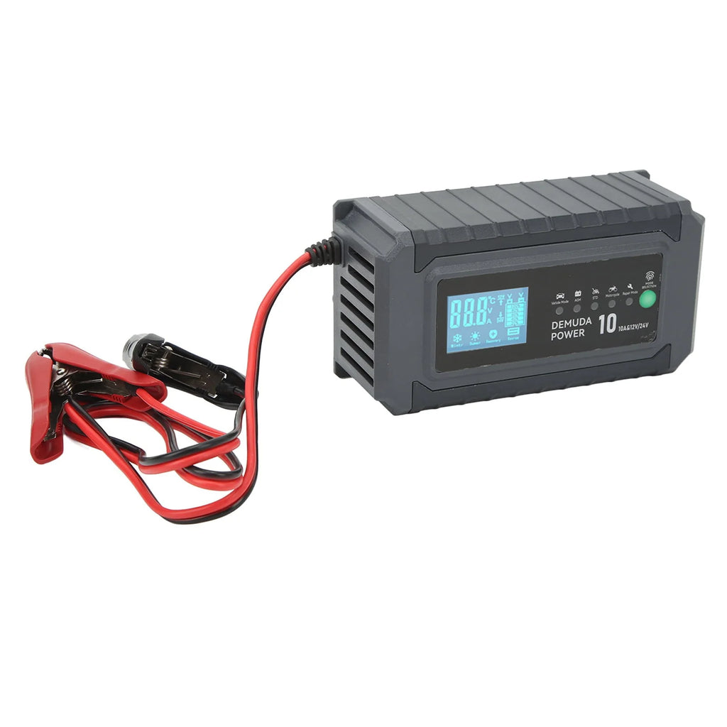 Smart Battery Charger Fully Automatic Intelligent Battery Charger Maintainer for 12V 24V EU Plug 220V