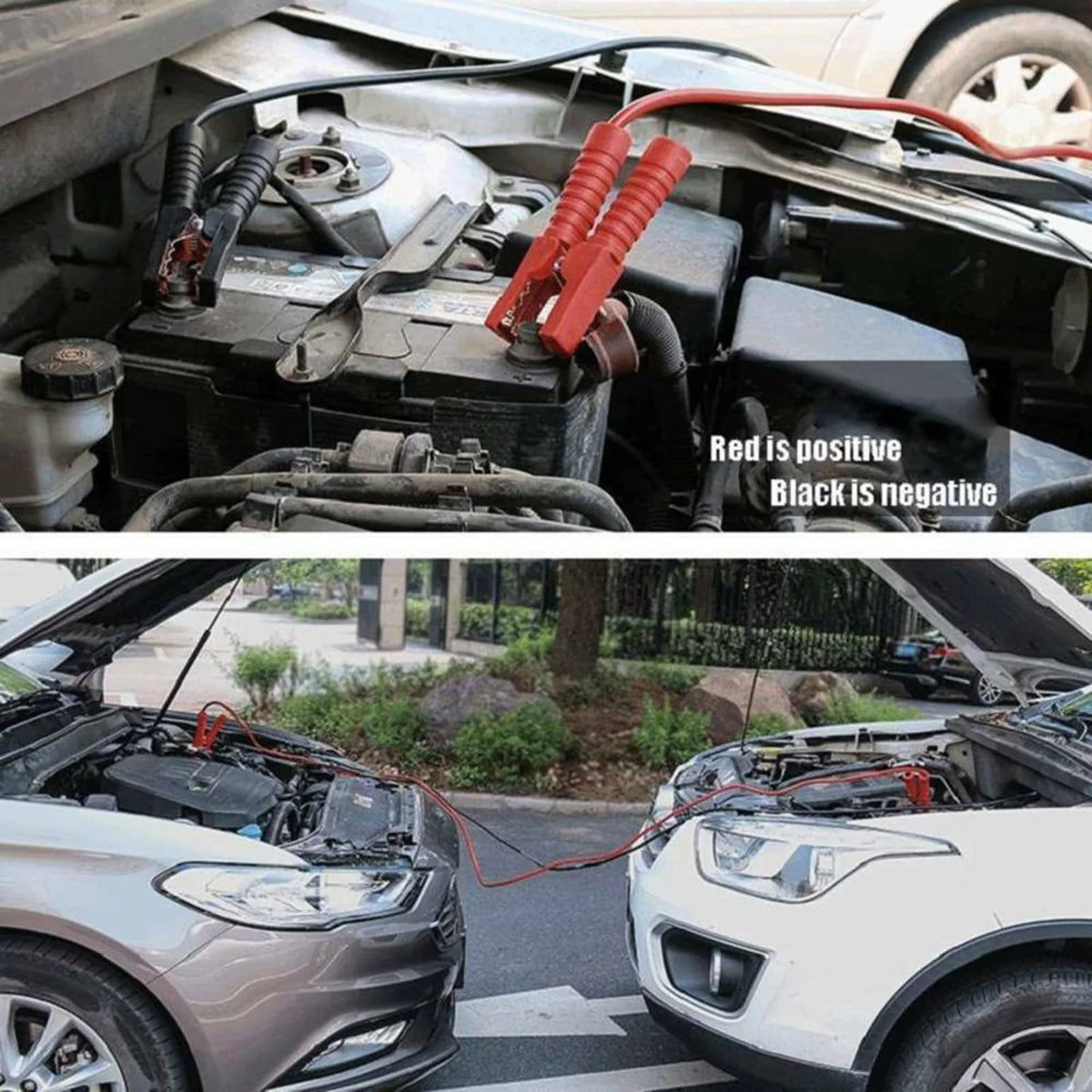 Dbuoem 2Pcs/Set Battery Cable Portable High Efficiency Durable Heavy Duty Car Jump Booster for Van
