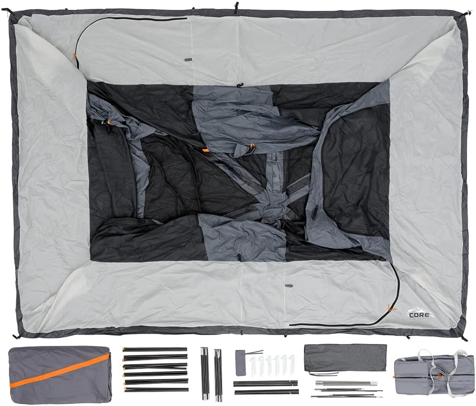 Straight Wall Cabin Tents | 10 Person / 11 Person / 12 Person Large Multi Room Family Tents for Car Camping & Outdoor Adventures