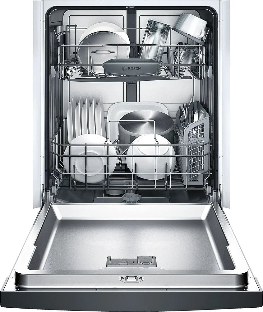 Bosch - 100 Series 24 Front Control Tall Tub Built-In Dishwasher with Stainless-Steel Tub - Black