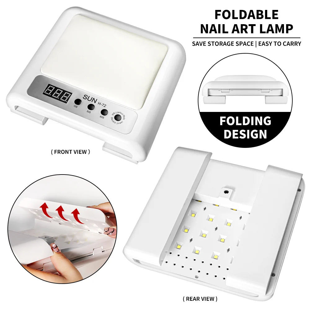 UV Led Nail Lamp For Gel Nail Polish Press On Nails Curing,  Large UV Nail Light Curing Nail Dryer With Nail Arm Rest For Nail Art Nail Technician Salon Use