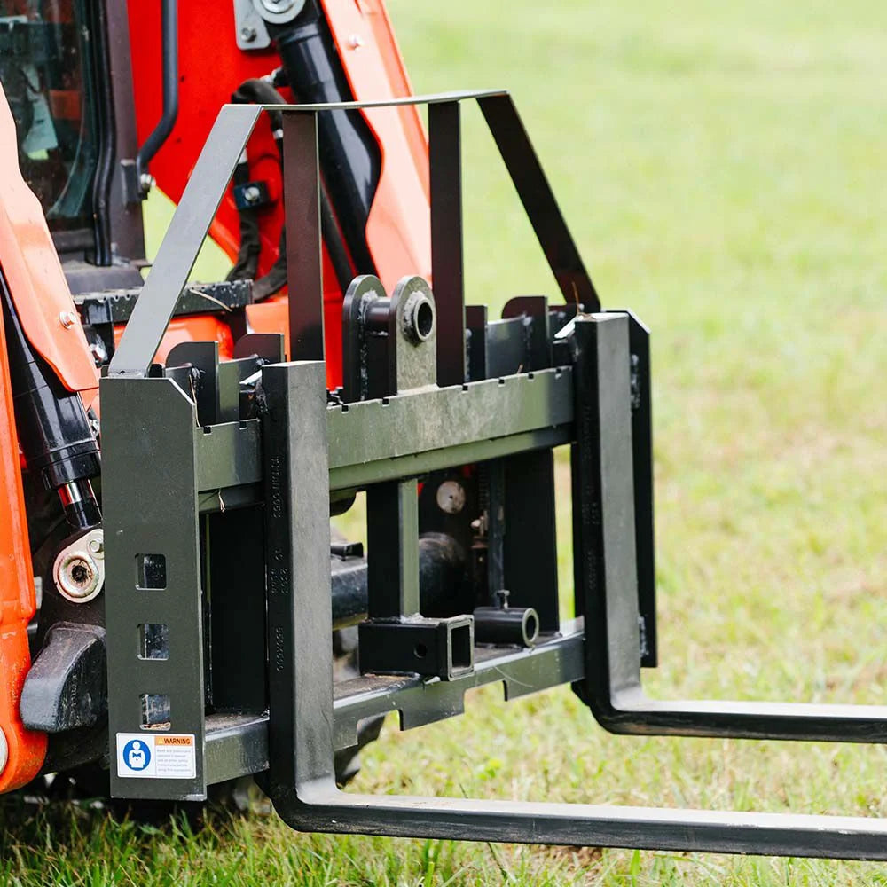 Titan Attachments Standard Series Pallet Fork Frame, Quick Tach Connection for Skid Steers, Tractors, Optional Pallet Fork Blades, Hay Spear Sleeves Included, 2 Receiver Hitch, Rated 4,000 LB