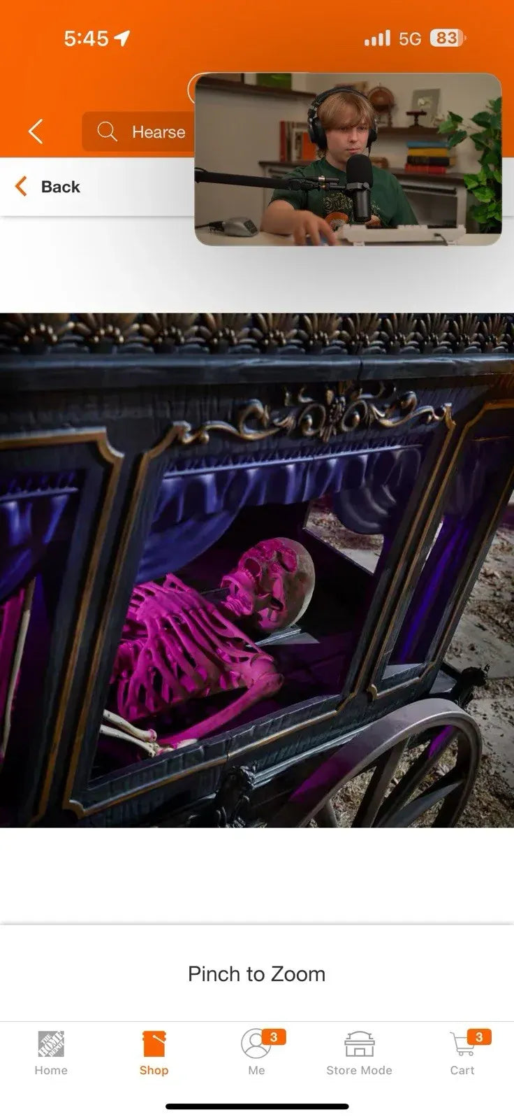 Home Accents Halloween Holiday 5 ft. Animated LED Hearse NEW FREE SHIPPING