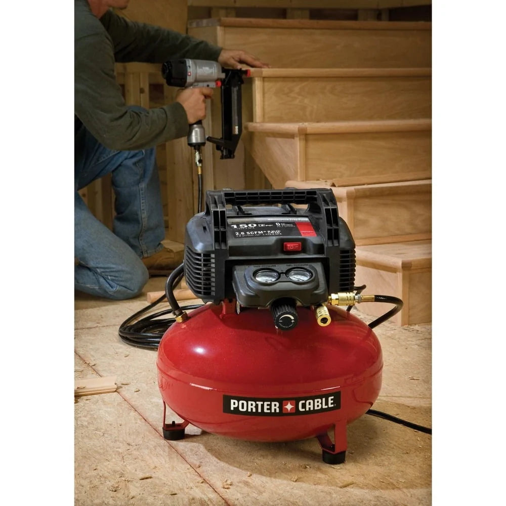 Porter-Cable C2002-ECOM 0.8 HP 6 Gallon Oil-Free Pancake Air Compressor
