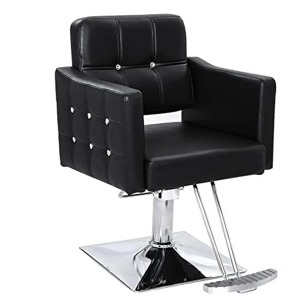 OmySalon Hair Salon Chair Hydraulic Barber Chair for Home Barbershop Black, Braiding Chair for Hair Stylist Heavy Duty, Styling Hairdressing Beauty Spa Equipment