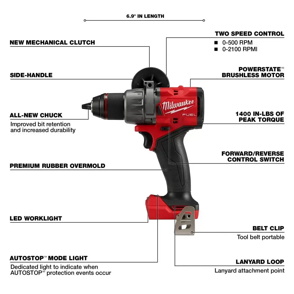 Milwaukee Pre-Sale Pre-Sale 2904-80 M18 FUEL 18V 1/2 Hammer Drill/Driver - Bare Tool - Recon
