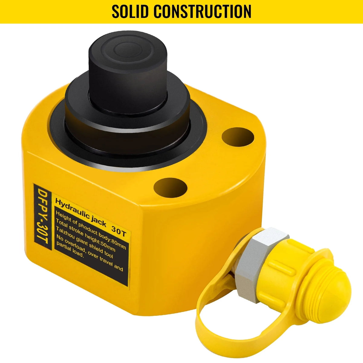 VEVOR Hydraulic Cylinder Jack, Hollow Ram Jack 30 Ton 2(50mm)Stroke Durable 10000 Psi Single Acting