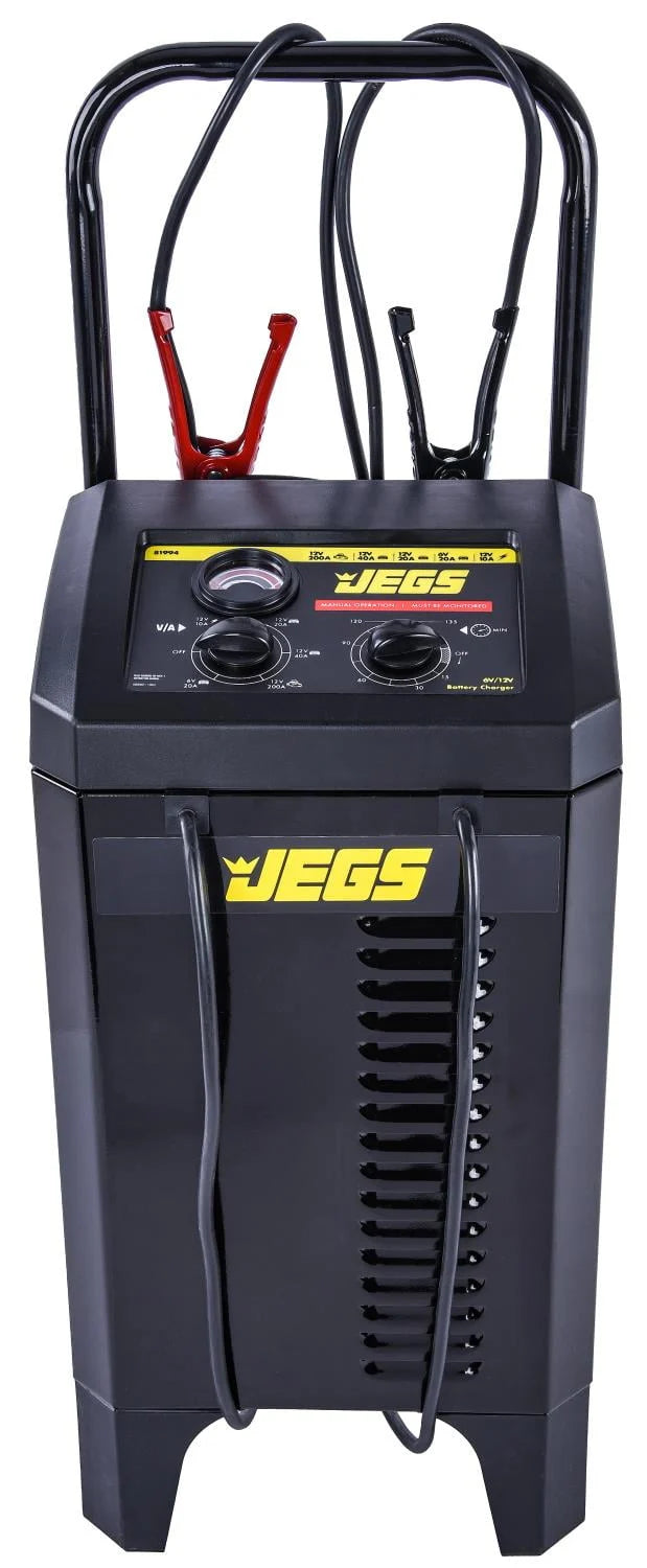 JEGS 81994 Battery Charger and Engine Starter 6 and 12-Volt, 200 Amp