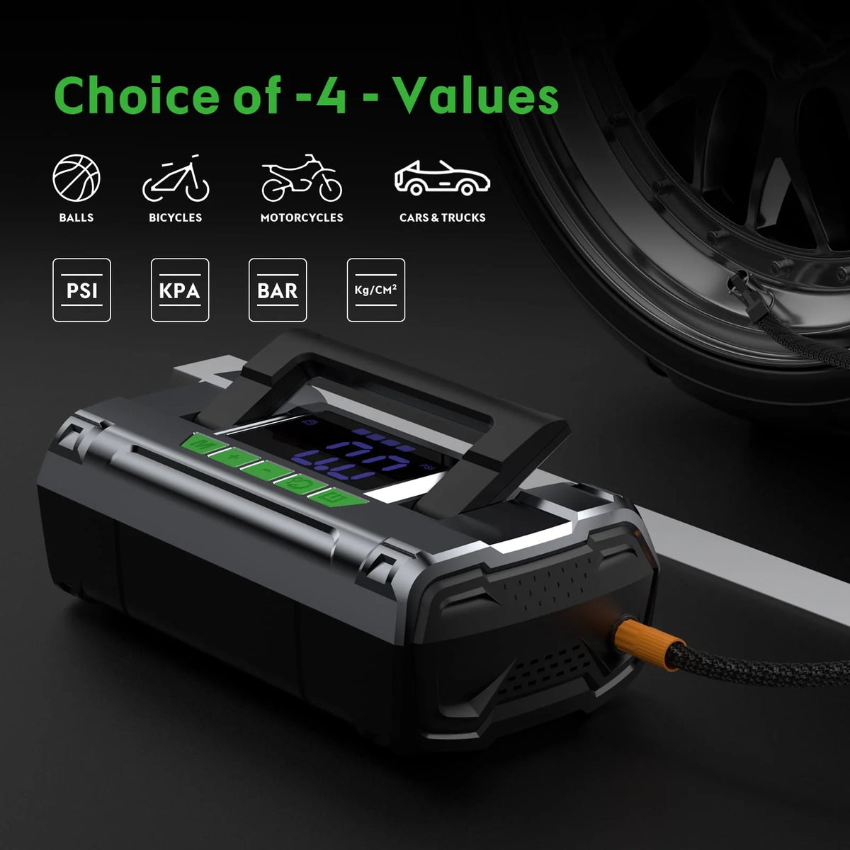 CAROSS T14 Jump Starter with 150 PSI Air Compressor, 2000A Peak 20000mAh (up to 8L Gas or 6L Diesel Engines) Patented Green Jumper Cable, USB QC 3.0 Quick Charge, 3.6'' Big Screen, 3 Light modes