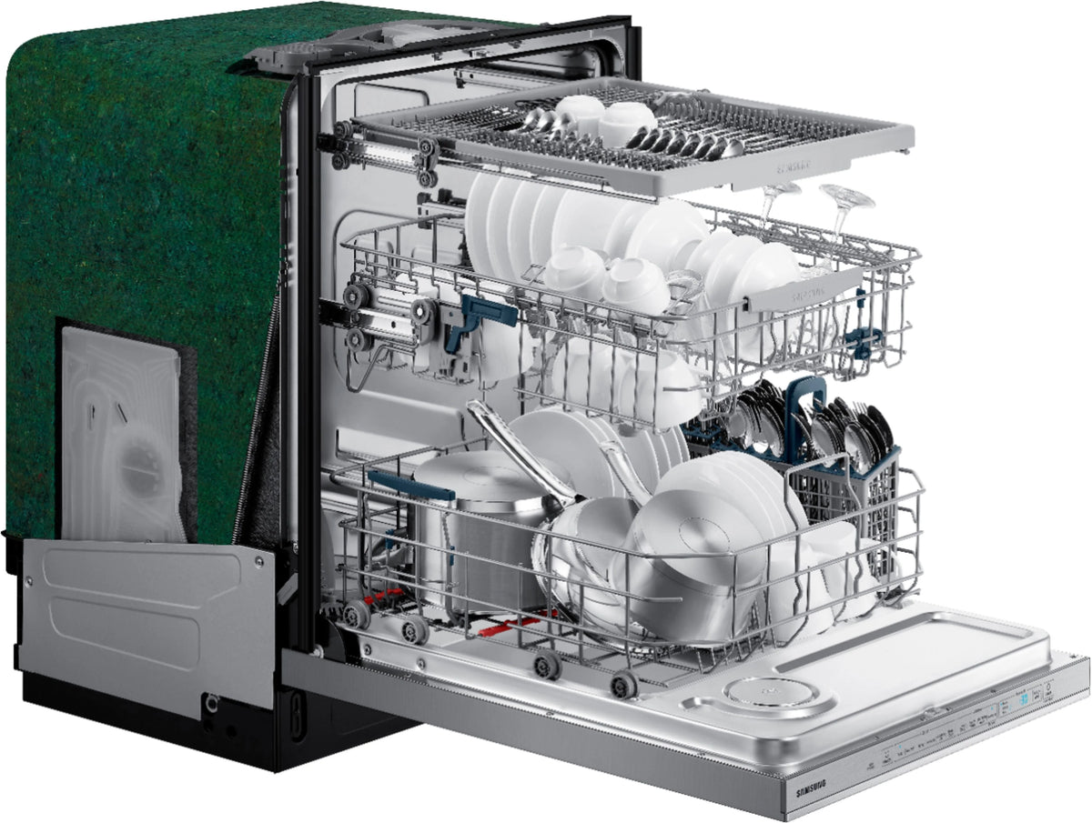 Samsung - StormWash 24 Top Control Built-In Dishwasher with AutoRelease Dry, 3rd Rack, 48 dBA - Stainless steel