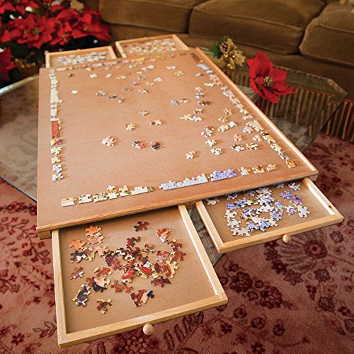 Bits and Pieces Jumbo 1500 Piece Puzzle Plateau W/ Storage Drawers�� 26x35