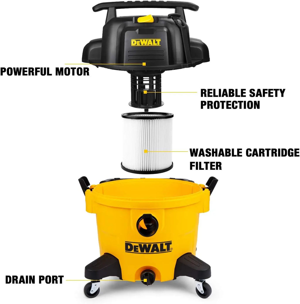 9 Gallon Wet/Dry VAC, Heavy-Duty Shop Vacuum with Attachments, 5 Peak HP, with Blower Function, DXV09PA