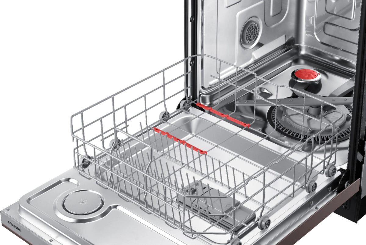 Samsung - StormWash 24 Top Control Built-In Dishwasher with AutoRelease Dry, 3rd Rack, 48 dBA - Tuscan stainless steel