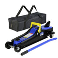 Floor Jack, 2 Ton Low Profile Floor Jack, Heav yDuty Steel Racing Floor Jack with Single Piston QuickLift Pump, Floor Jack Black+Blue + Steel + 2T Single pump + Lifting range 3.3-15.2
