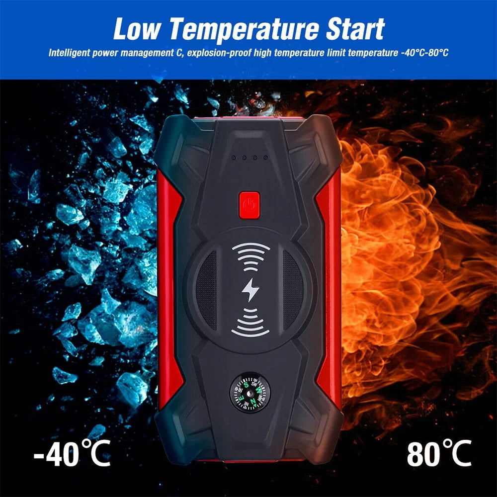 Xhy 39800mAh Car Jump Starter Portable Battery Pack Booster Jumper Box Emergency Start Wireless Charging Power Bank with LED Light