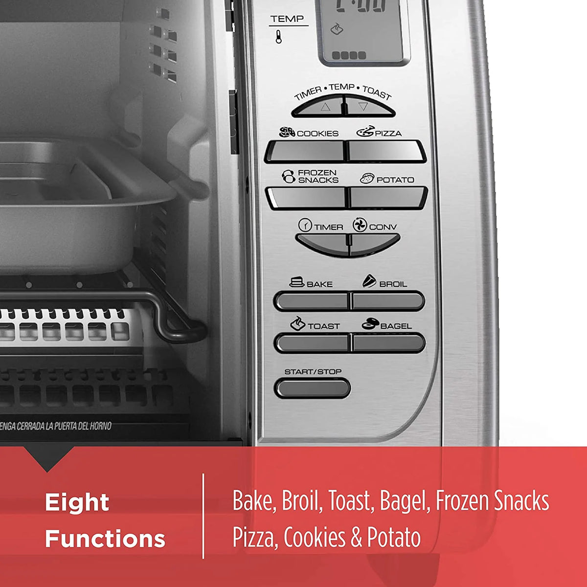 BLACK+DECKER 02648008504 Countertop Convection Toaster Oven， Silver， CTO6335S