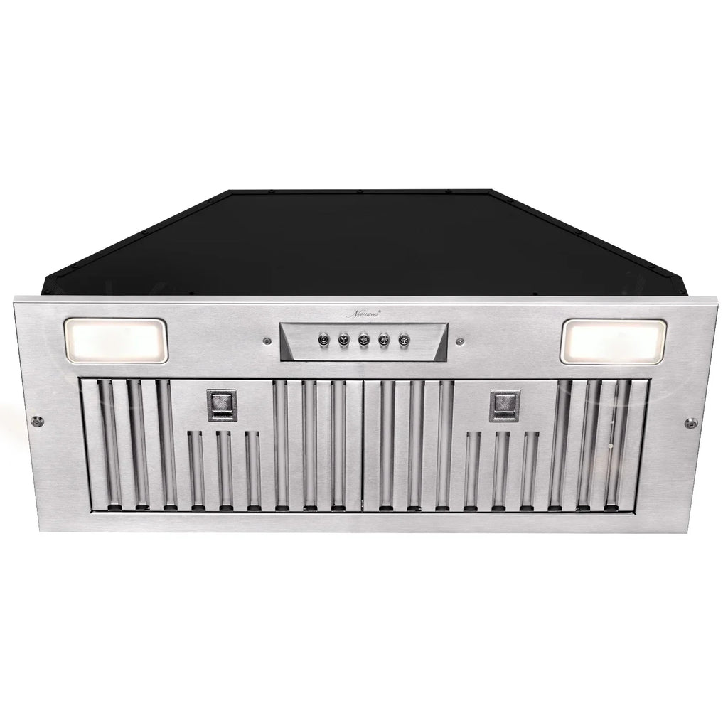 Range Hood Insert 30 Inch, 600 CFM Built-in Kitchen Hood with 3 Speeds, Ultra-Quiet Stainless Steel Ducted Vent Hood Insert with LED Lights and Dishwasher Safe Filters, Warm White