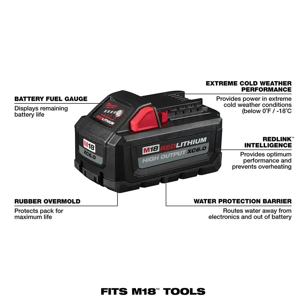 Milwaukee 48-11-1865 M18 FUEL 18V 6.0-Amp Lithium-Ion High Output Battery Pack