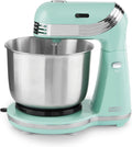 Dash Stand Mixer (Electric Mixer for Everyday Use): 6 Speed Stand Mixer with 3 qt Stainless Steel Mixing Bowl, Dough Hooks & Mixer Beaters for Frosting, Meringues & More - White