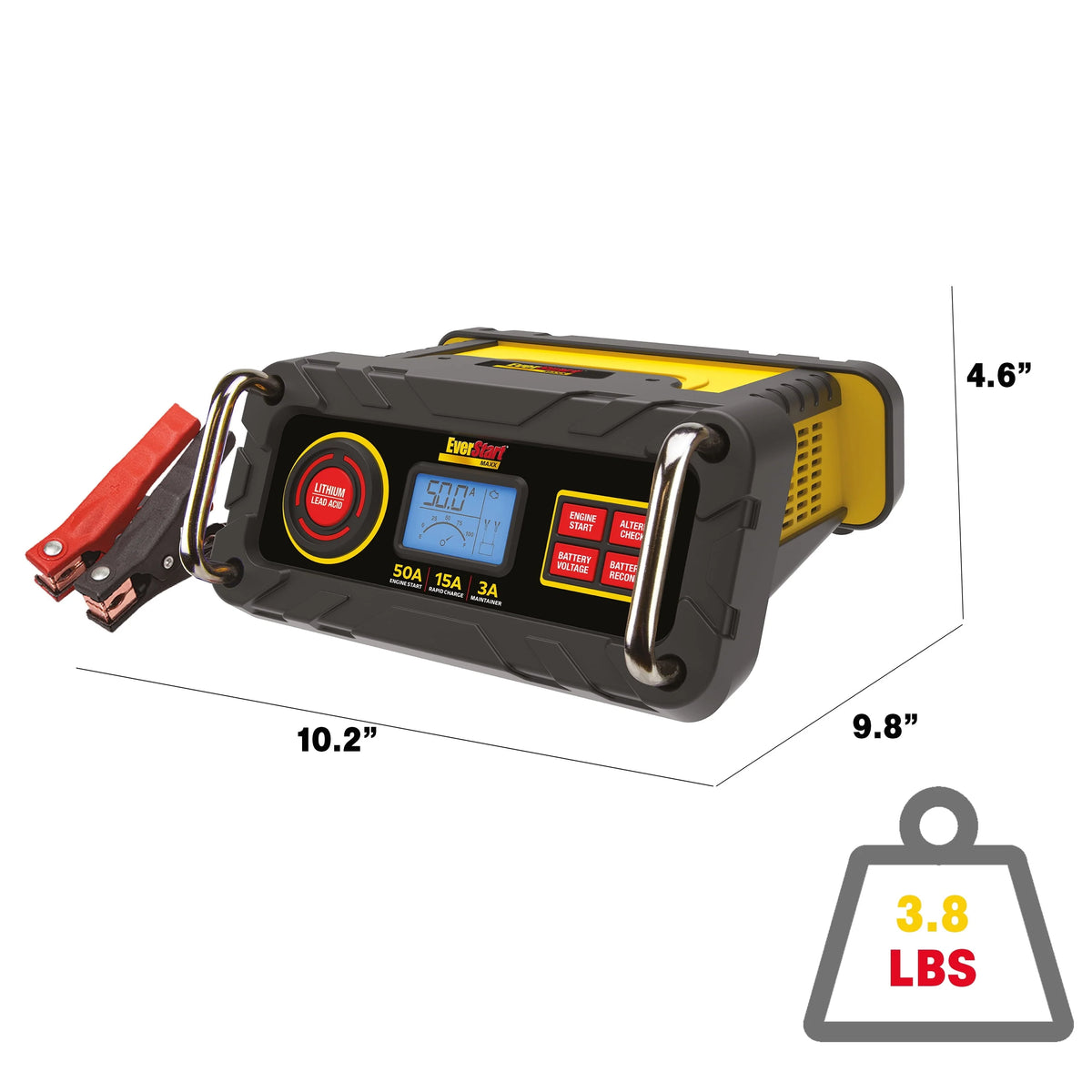 Everstart Maxx 15 Amp Automotive Battery Charger with 50 Amp Engine Start (BC50BE)-New