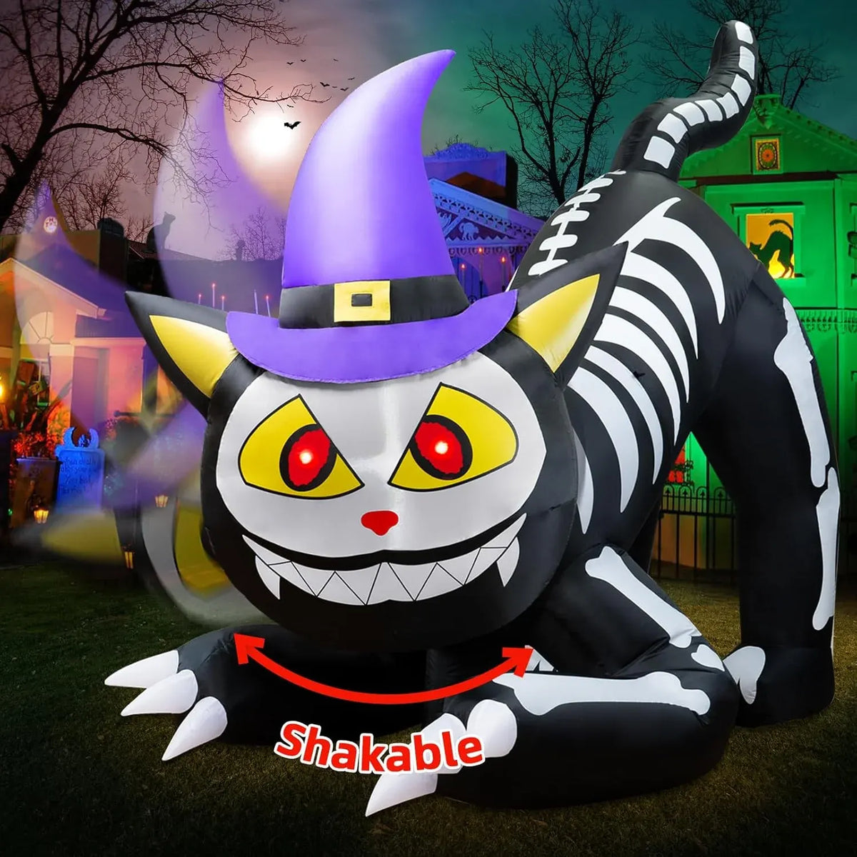 11FT Wide Halloween Inflatables Archway Outdoor Decorations, Inflatable Clown Arch Blow Up Halloween Decorations Built-in Projection LED Light for Halloween Decor Front Yard Garden Lawn Party