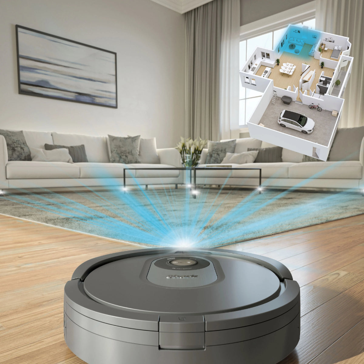 Shark - AI Robot Vacuum RV2001 with Self Cleaning Brushroll, Object Detection, Wi Fi - Gray