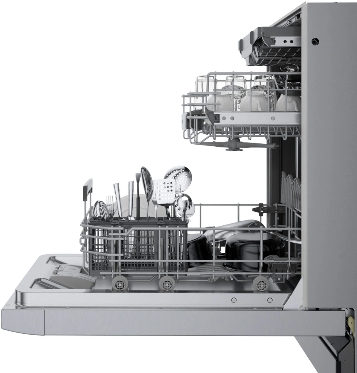 Bosch - 800 Series 18 Front Control Smart Built-In Stainless Steel Tub Dishwasher with 3rd Rack, 44 dBA - Stainless steel